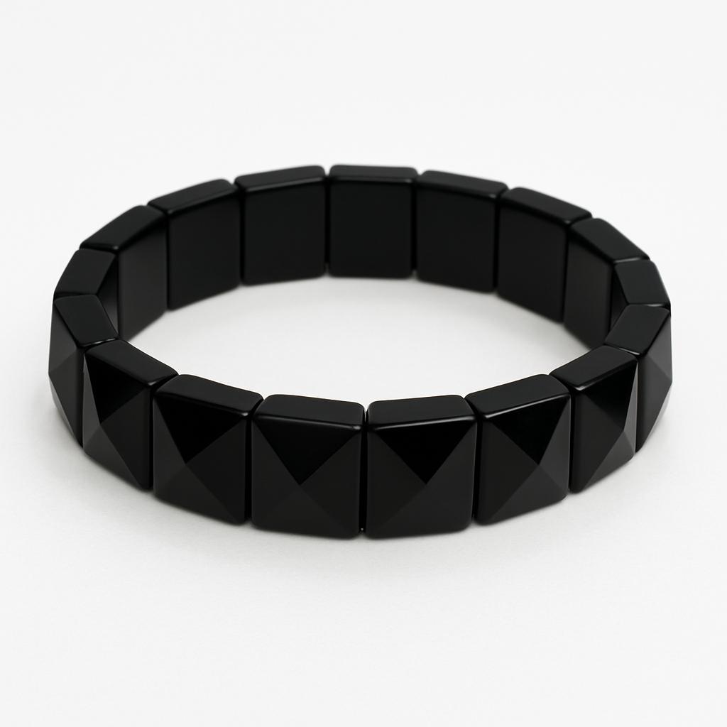 Black Obsidian Pyramid Bracelet