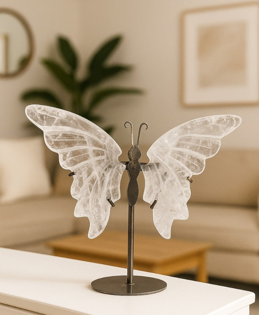 Clear Quartz Butterfly Home Décor