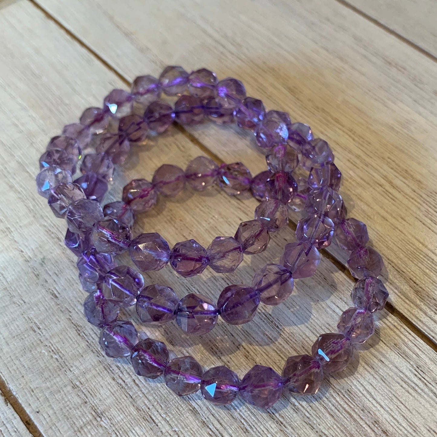 Amethyst 8mm Faceted Bracelet