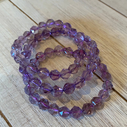 Amethyst 8mm Faceted Bracelet