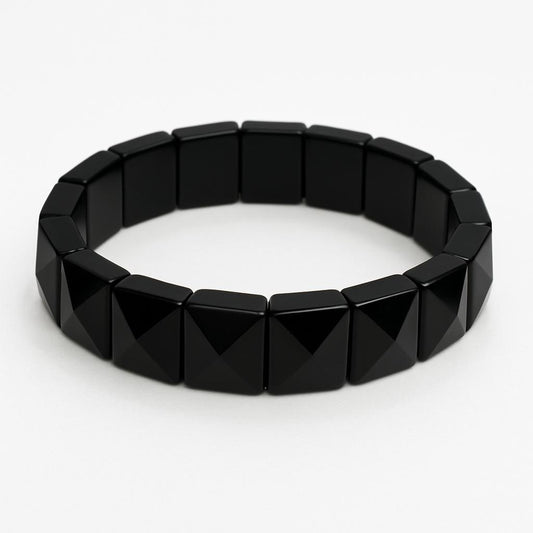 Black Obsidian Pyramid Bracelet