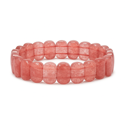 Strawberry Quartz Oval Bracelet