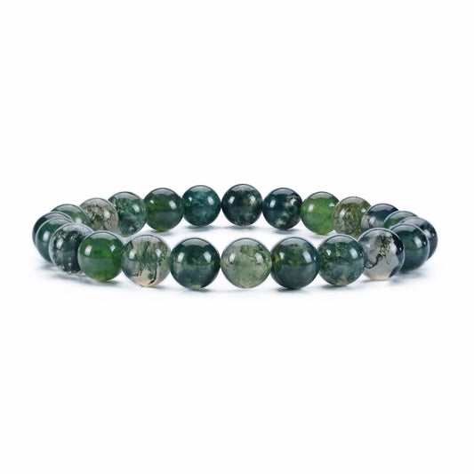 Moss Agate 8mm Bracelet